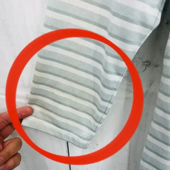 Columbia MEDIUM Henley Tee Shirt womens gray striped sheer 3/4 sleeve - Picture 6 of 9